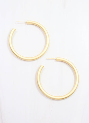 Caroline Hill - Nielsen Hoop Earring Matte Gold: Default