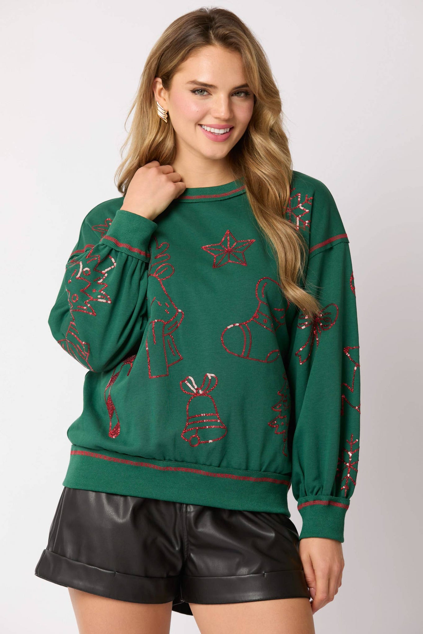 Fantastic Fawn - Crew Neck Sweatshirt - Preorders: GREEN / S