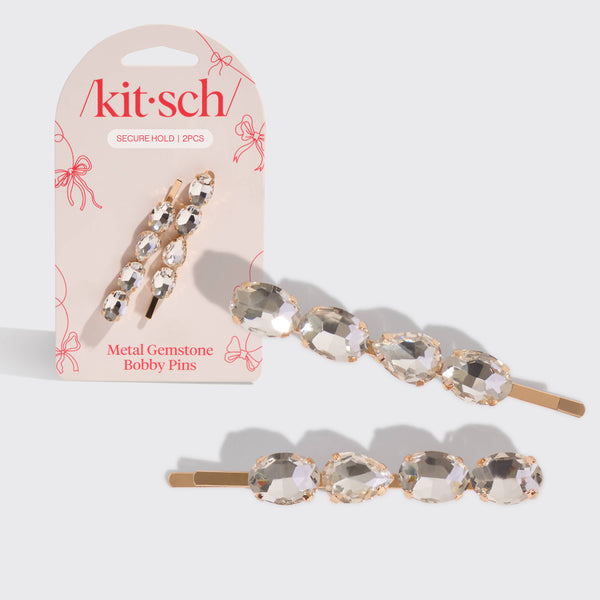 KITSCH - Holiday Gemstone Bobby Pins 2pc Set