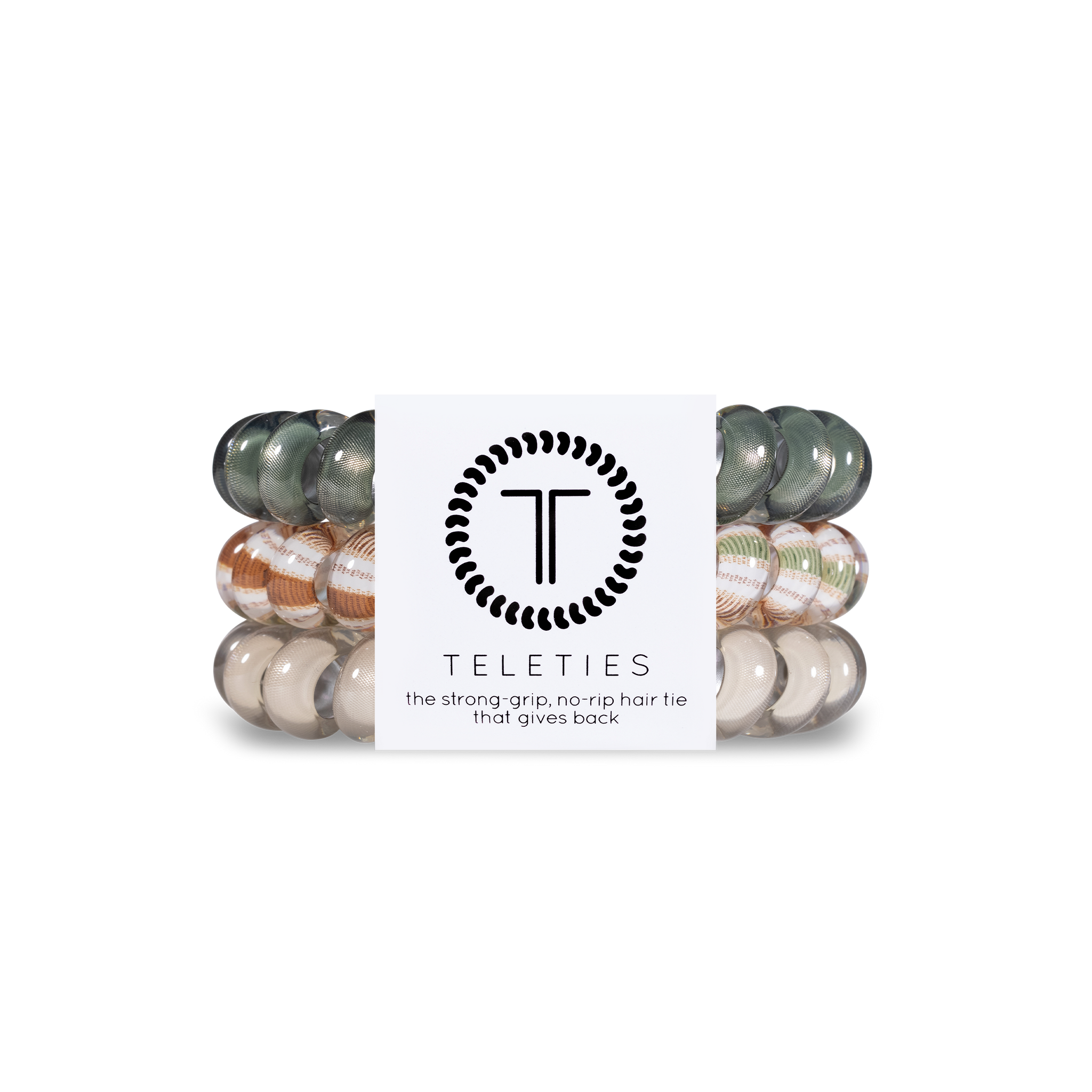 TELETIES - Spiral Hair Coils | Large | Eucalyptus Hair Ties