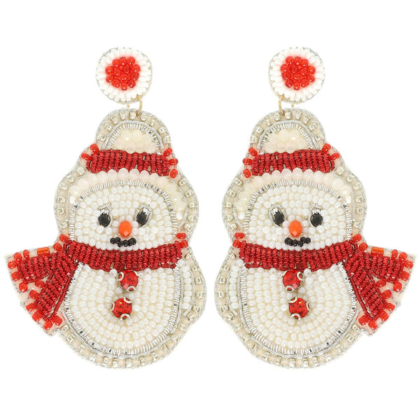 Sophia Collection - Christmas Scarfed Snowman Post Earrings