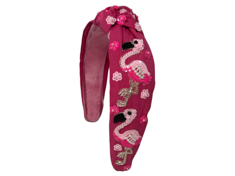 Golden Lily - Pink Flamingo Headband