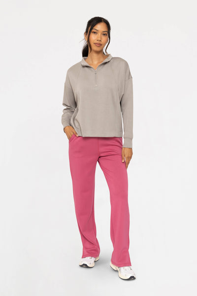 Mono B - Elevated Wide Leg Lounge Pants: SOFT MAGENTA / S:M:L (2:2:2)