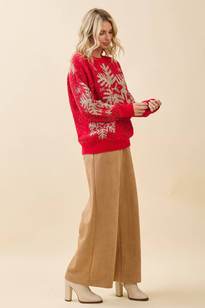 GeeGee x Lovelo - Festive Red Snowflake Sweater OT51852: Red / M