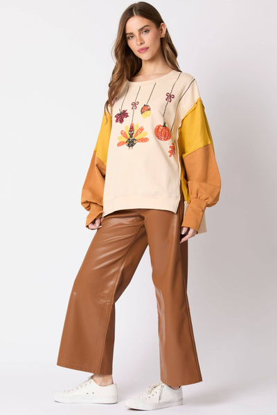 Fantastic Fawn - French Terry Color Block Pull Over