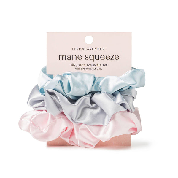 DM Merchandising - Lemon Lavender Mane Squeeze Oversized Satin Scrunchies 3pack