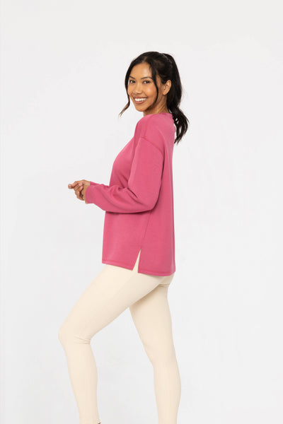 Mono B - Elevated Oversized Crew Neck: SOFT MAGENTA / S:M:L (2:2:2)