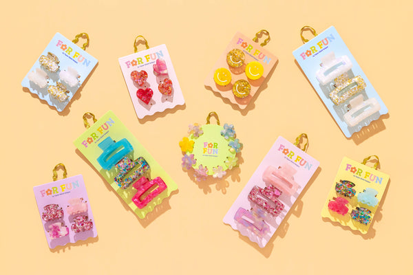 Taylor Elliott Designs - FOR FUN - Claw Hair Clip Set - Mini - Asst Pinks - 4 Pc Set