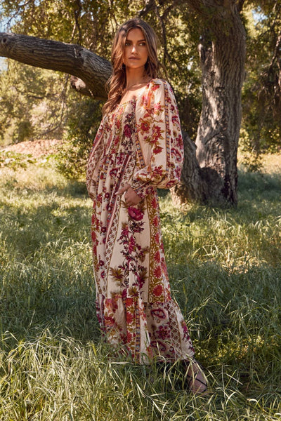 Oddi - Plus Floral Printed Bohemian Maxi Dress : Garden Party / 2XL