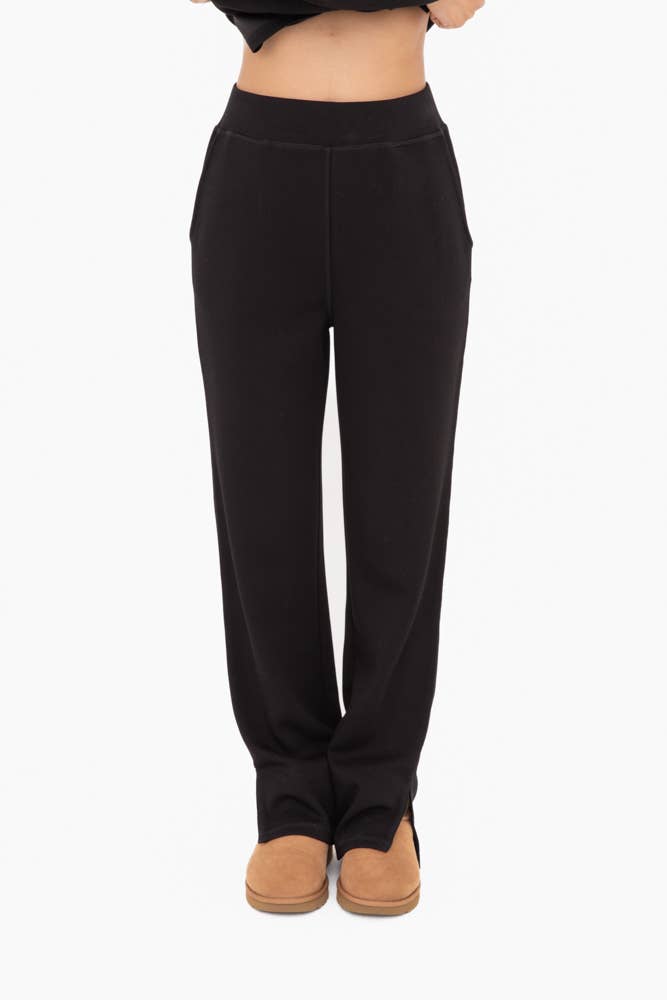 Mono B - Elevated Wide Leg Lounge Pants: Black / S:M:L (2:2:2)