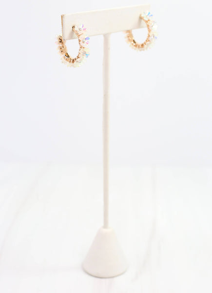 Caroline Hill - Ashleigh Flower Hoop Earring Opal: Default