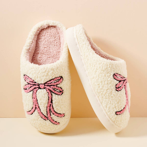 Lilla Haven - Large Ribbons Home Slippers: Pink / Large / 4DL98008