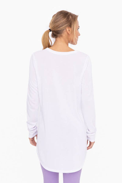 Mono B - Long Sleeve Flow Top with Side Slit: PINK / S:M:L (2:2:2)