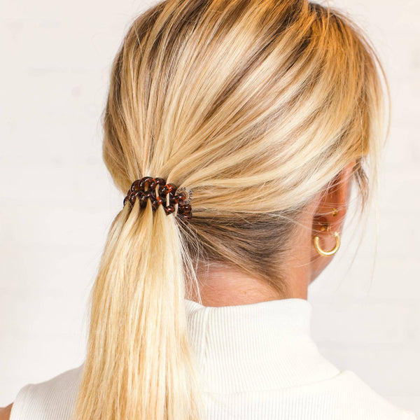 TELETIES - Spiral Hair Coils | Large | Tortoise Hair Ties
