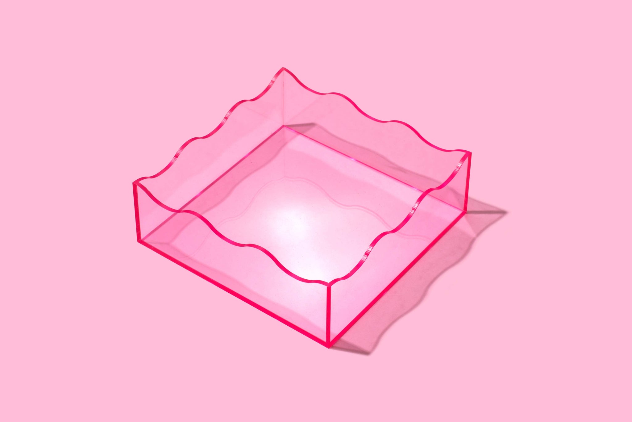 Taylor Elliott Designs - Wavy Acrylic Tray - Square - Light Pink