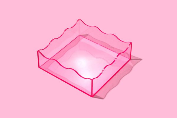 Taylor Elliott Designs - Wavy Acrylic Tray - Square - Light Pink
