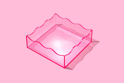 Taylor Elliott Designs - Wavy Acrylic Tray - Square - Light Pink