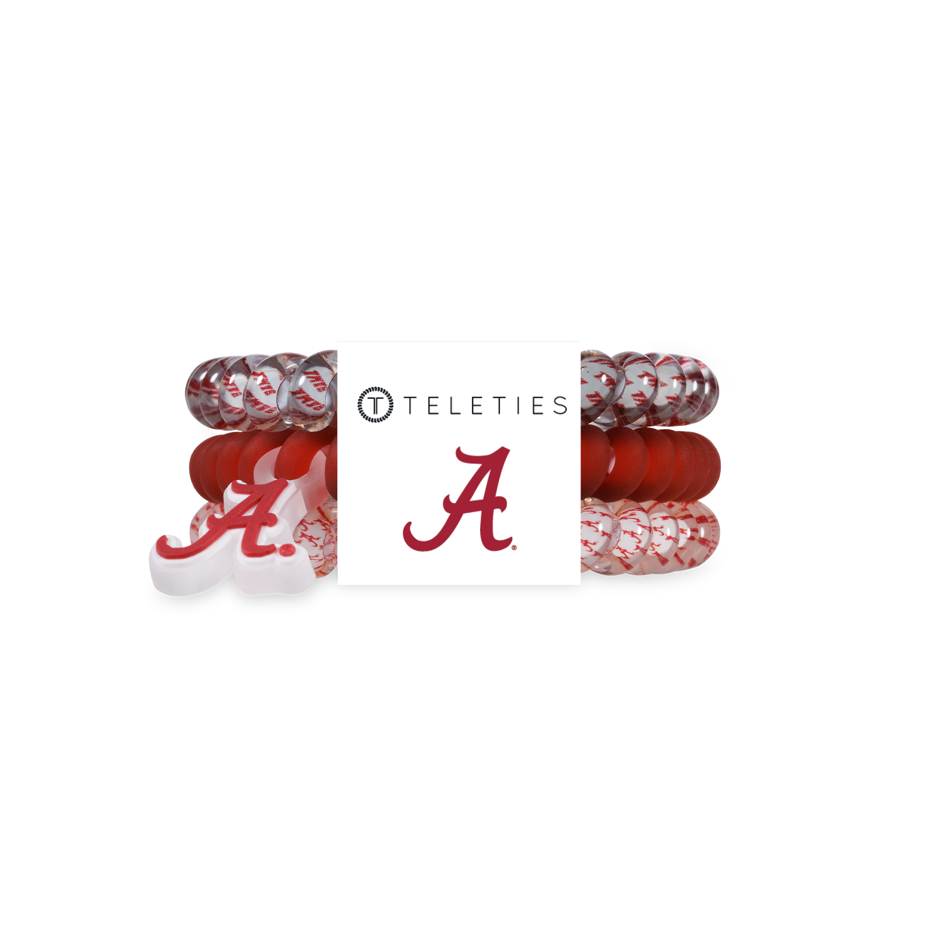 TELETIES - Spiral Hair Coils | Small | Roll Tide! Hair Ties