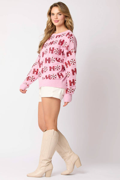 Fantastic Fawn - Pull Over Sweater with Hohoho - Preorders: LT PINK / S