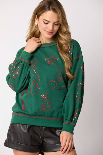 Fantastic Fawn - Crew Neck Sweatshirt - Preorders: GREEN / S