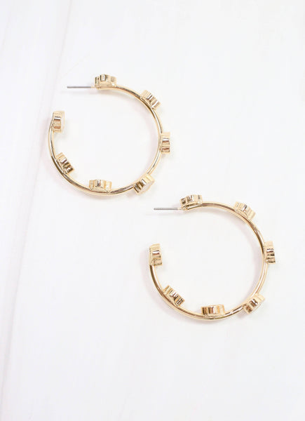 Caroline Hill - Stevens Clover Hoop Earring Gold: Default