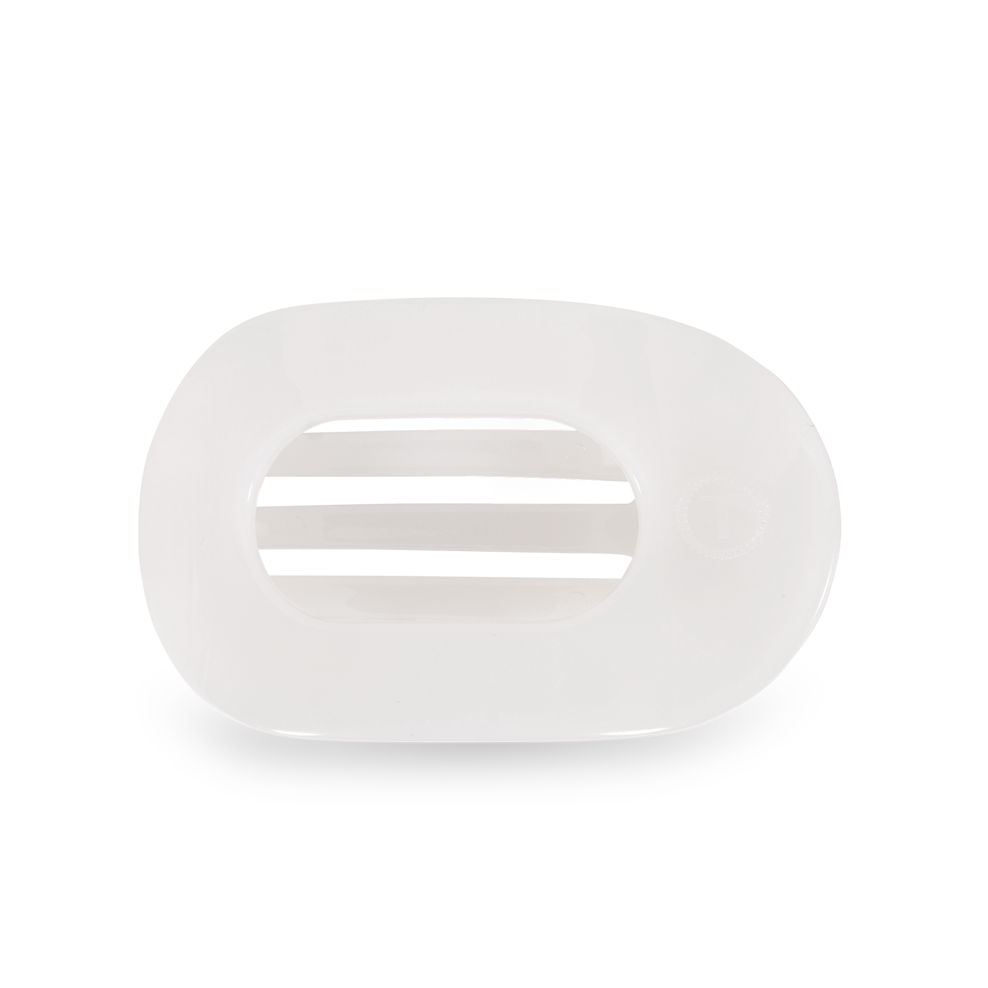 TELETIES - Coconut White Small Flat Round Clip