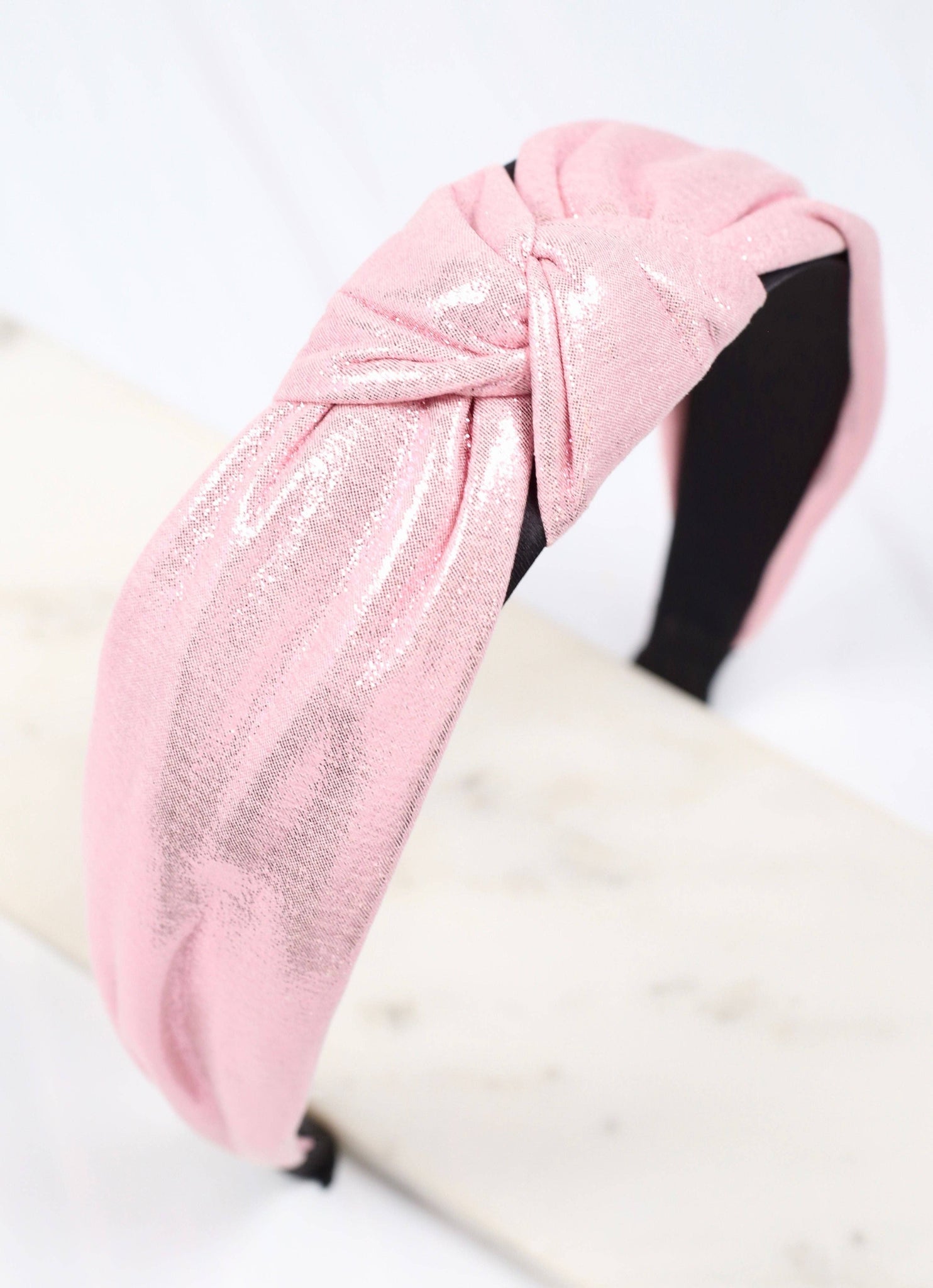 Caroline Hill - Clarkson Metallic Headband LIGHT PINK