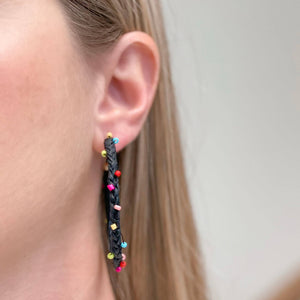 Prep Obsessed Wholesale - Rainbow Beaded Hoop Earrings