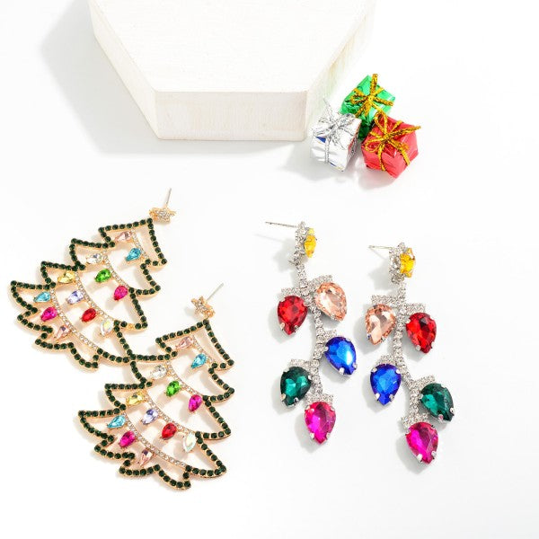 Rhinestone Christmas Earrings