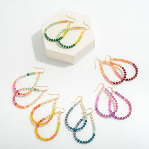 Multi Beaded Teardrop Earrings