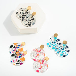 Circular Polka Dot Resin Earrings