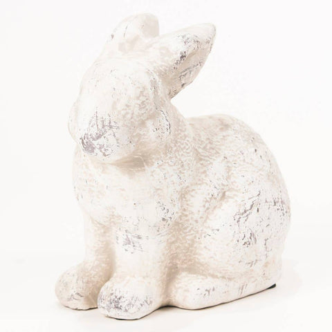 Sitting Bunny Stone Decor - Antique White
