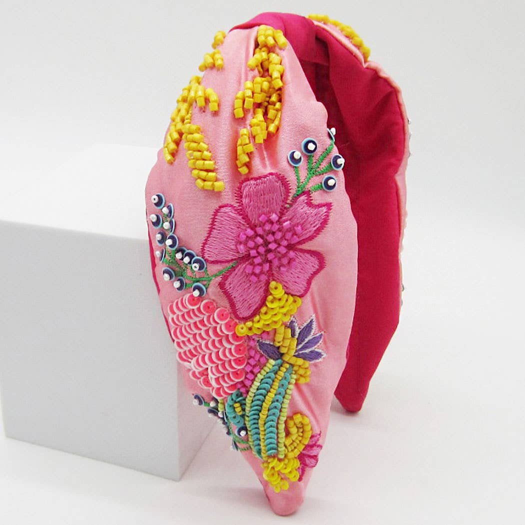 Fashion City - Floral Seed Beaded Headband