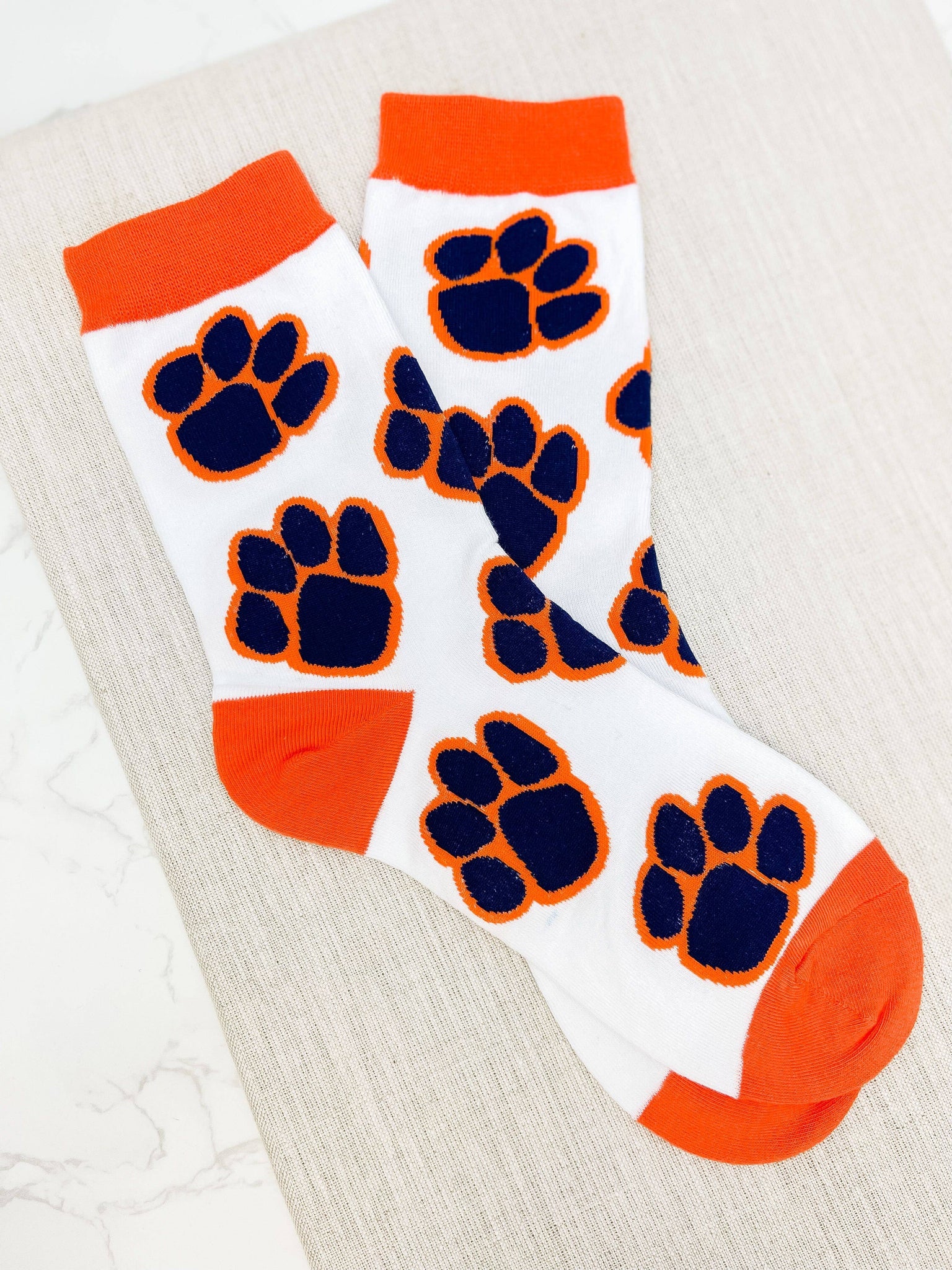 Prep Obsessed Wholesale - Game Day Paw Print Crew Socks