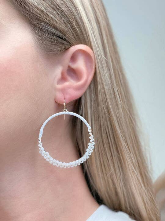 Prep Obsessed Wholesale - Skinny Open Beaded Dangle Earrings