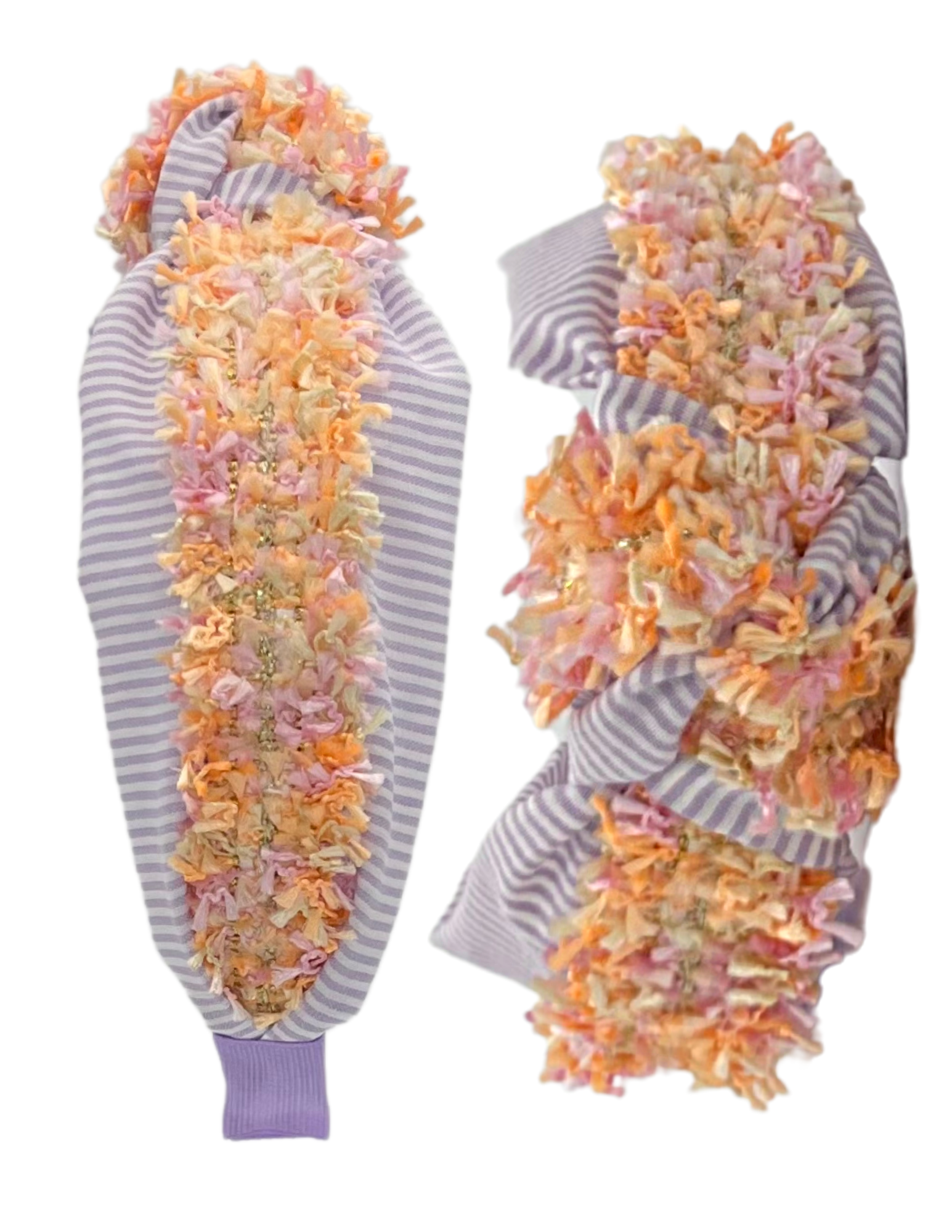 Pretty Happies - Lavender & White Stripes Knot Headband