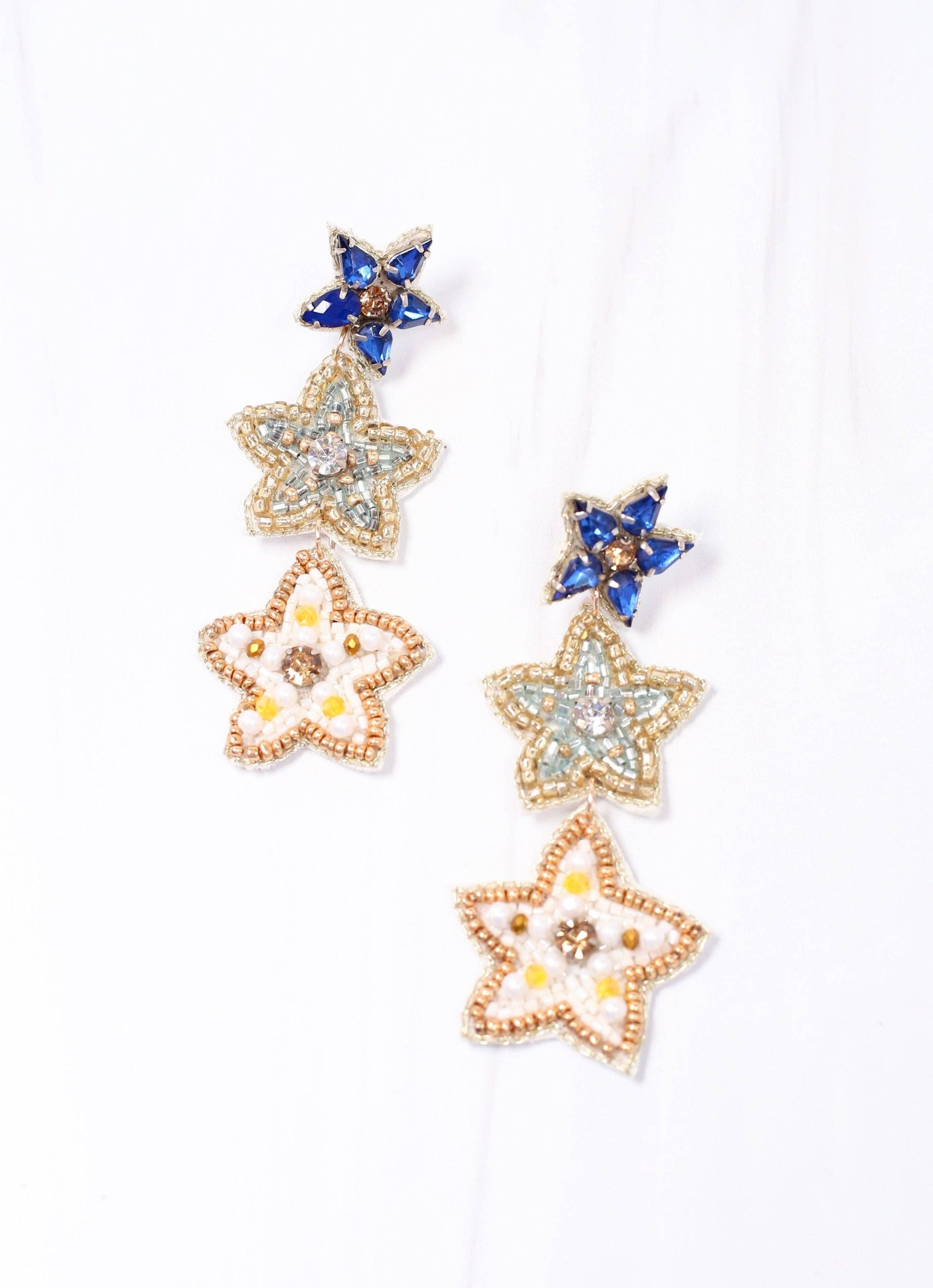Caroline Hill - Caspian Star Earring BLUE MULTI