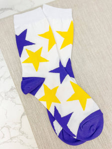 Prep Obsessed Wholesale - Game Day Star Print Crew Socks