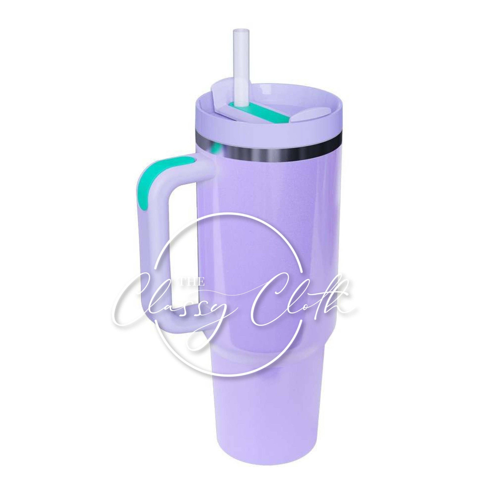 The Classy Cloth WS - Quencher Tumbler 40 oz w/ grip - Lilac Iridescent RTS