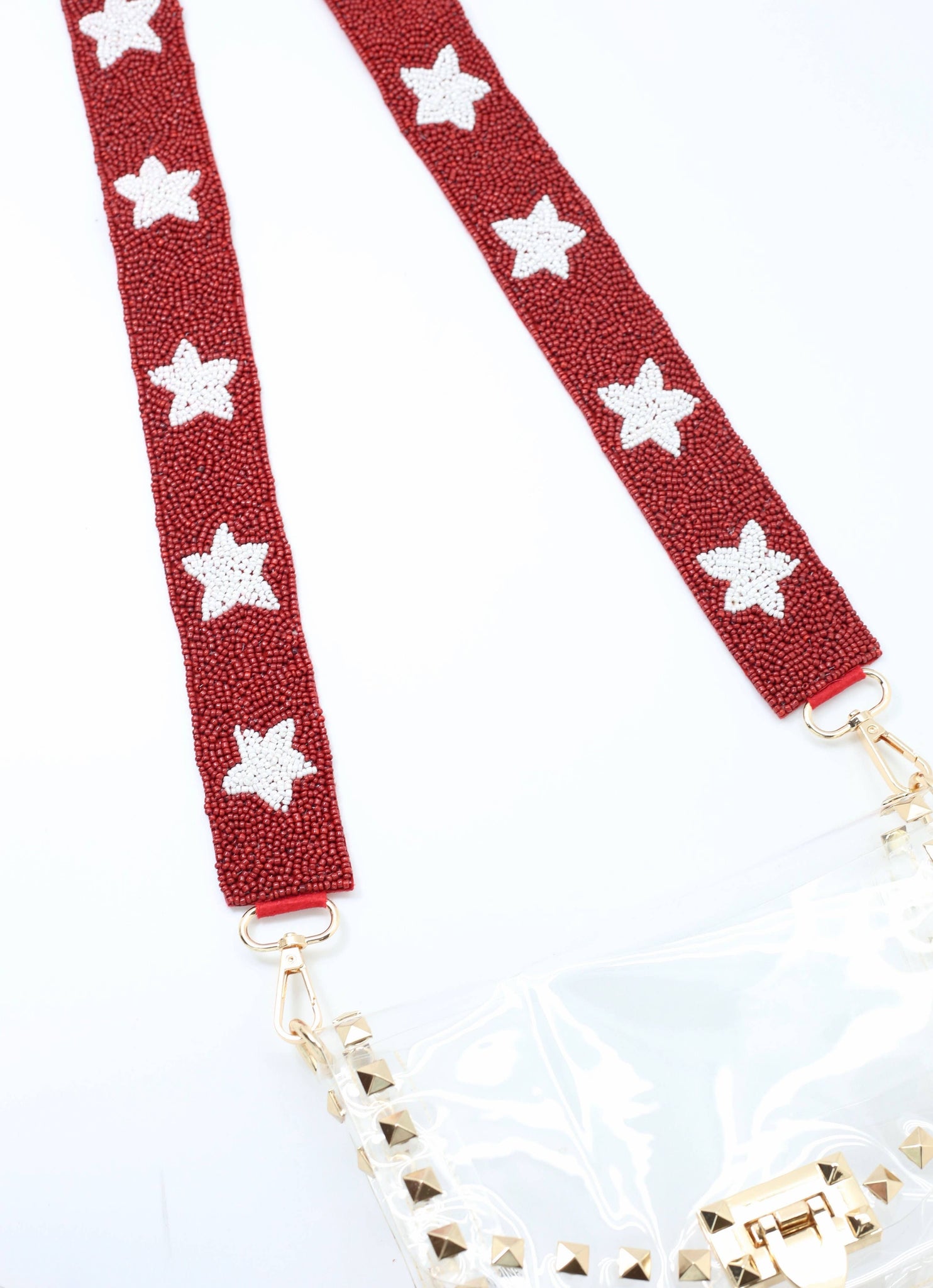 Sienna Star Beaded Crossbody Strap CRIMSON