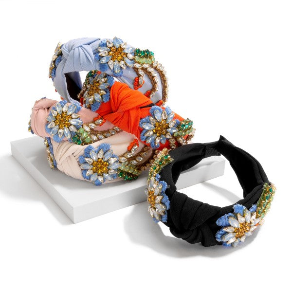 Flower Rhinestone Headband