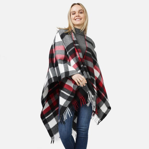 Fuzzy Plaid Wrap