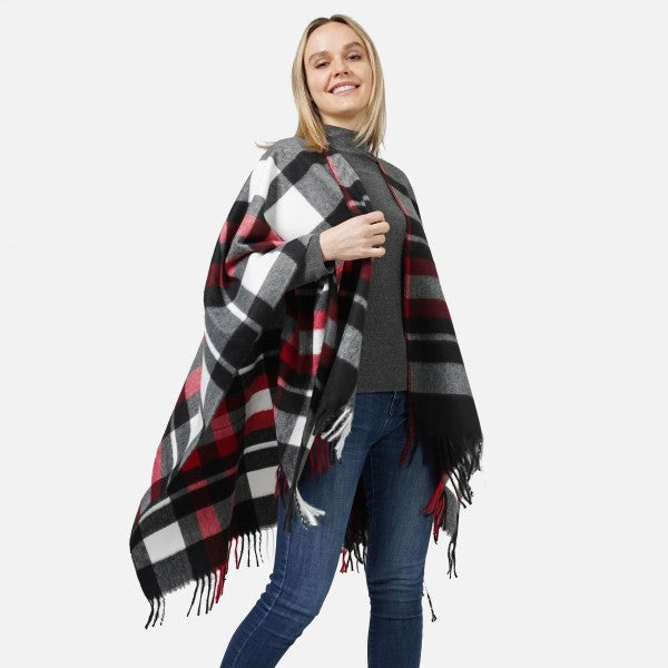 Fuzzy Plaid Wrap
