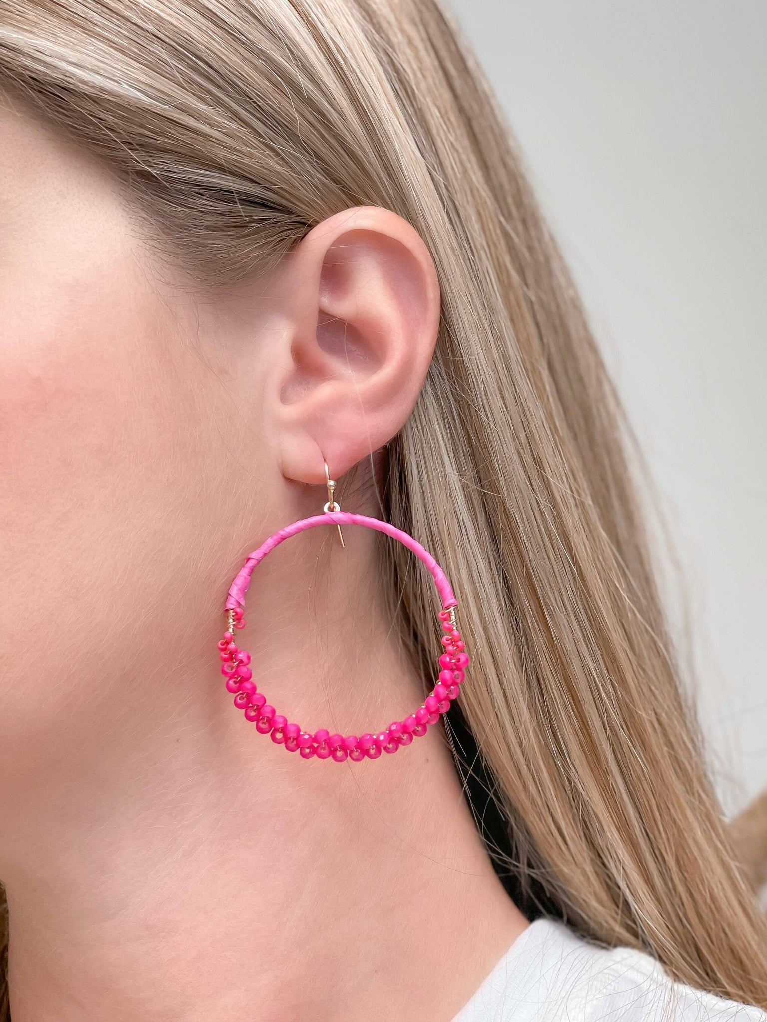 Prep Obsessed Wholesale - Skinny Open Beaded Dangle Earrings