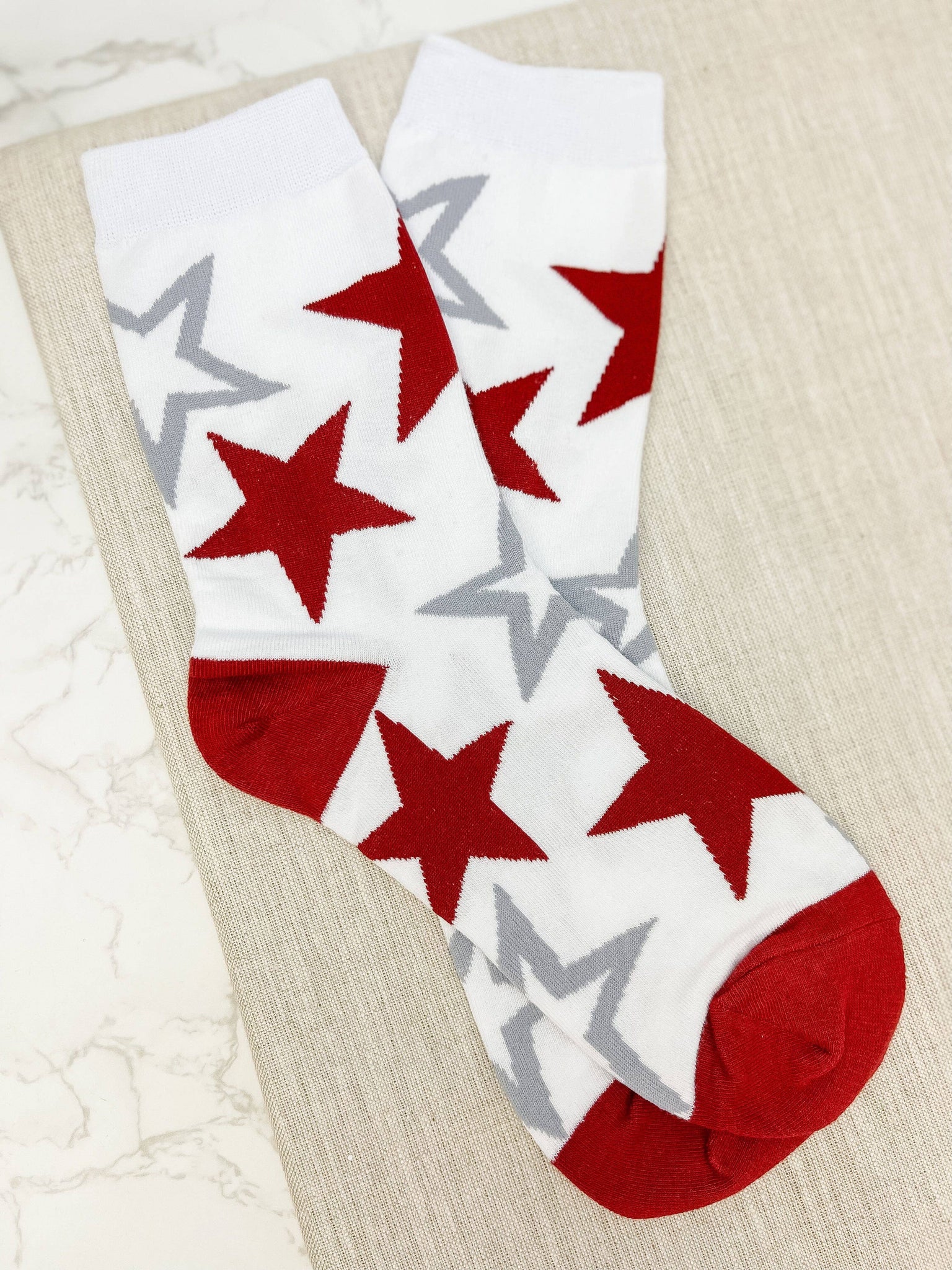 Prep Obsessed Wholesale - Game Day Star Print Crew Socks