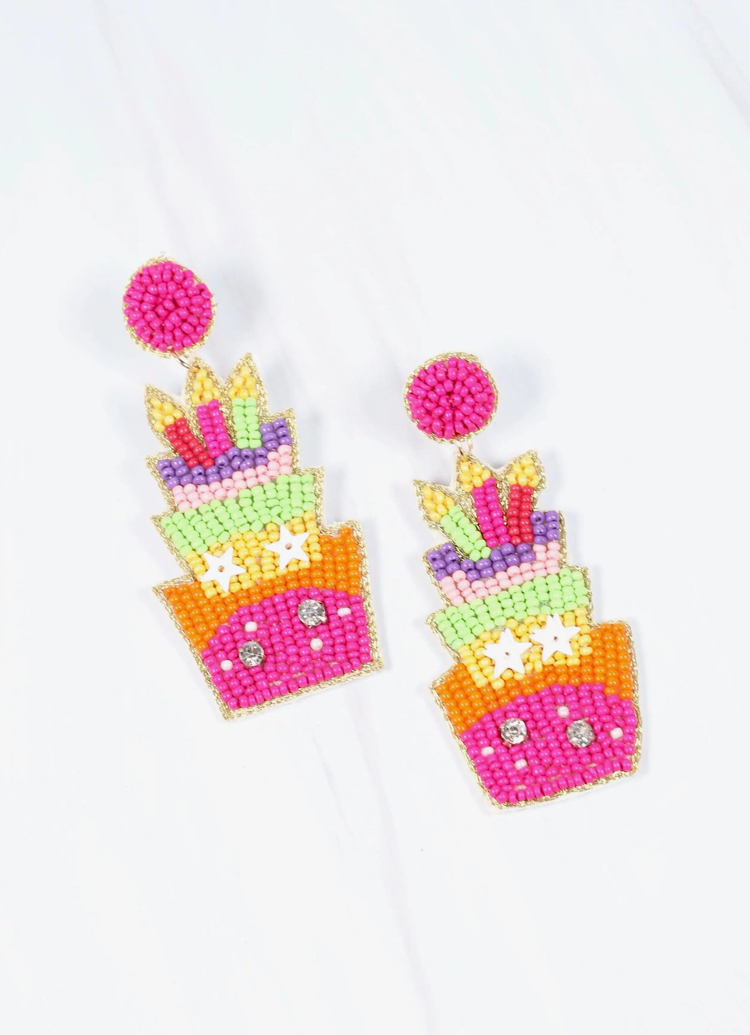 Caroline Hill - Beaded Birthday Cake Earring MULTI