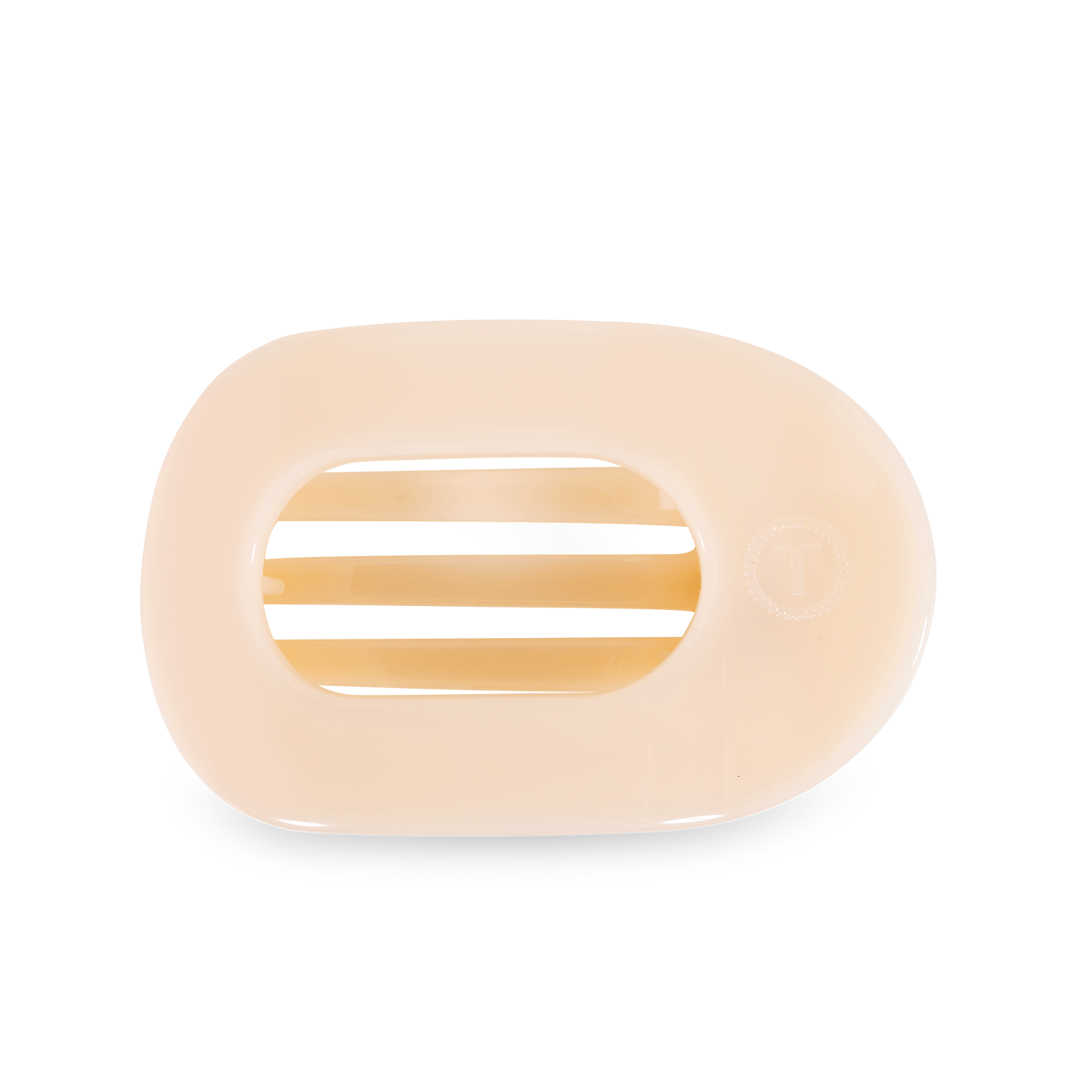 TELETIES - Almond Beige Large Flat Round Clip
