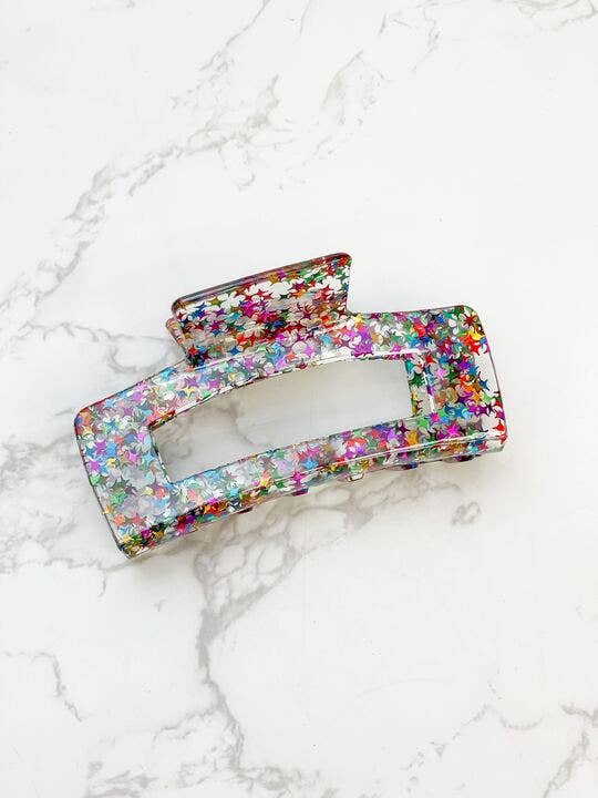 Prep Obsessed Wholesale - Sparkling Confetti Star Claw Clips