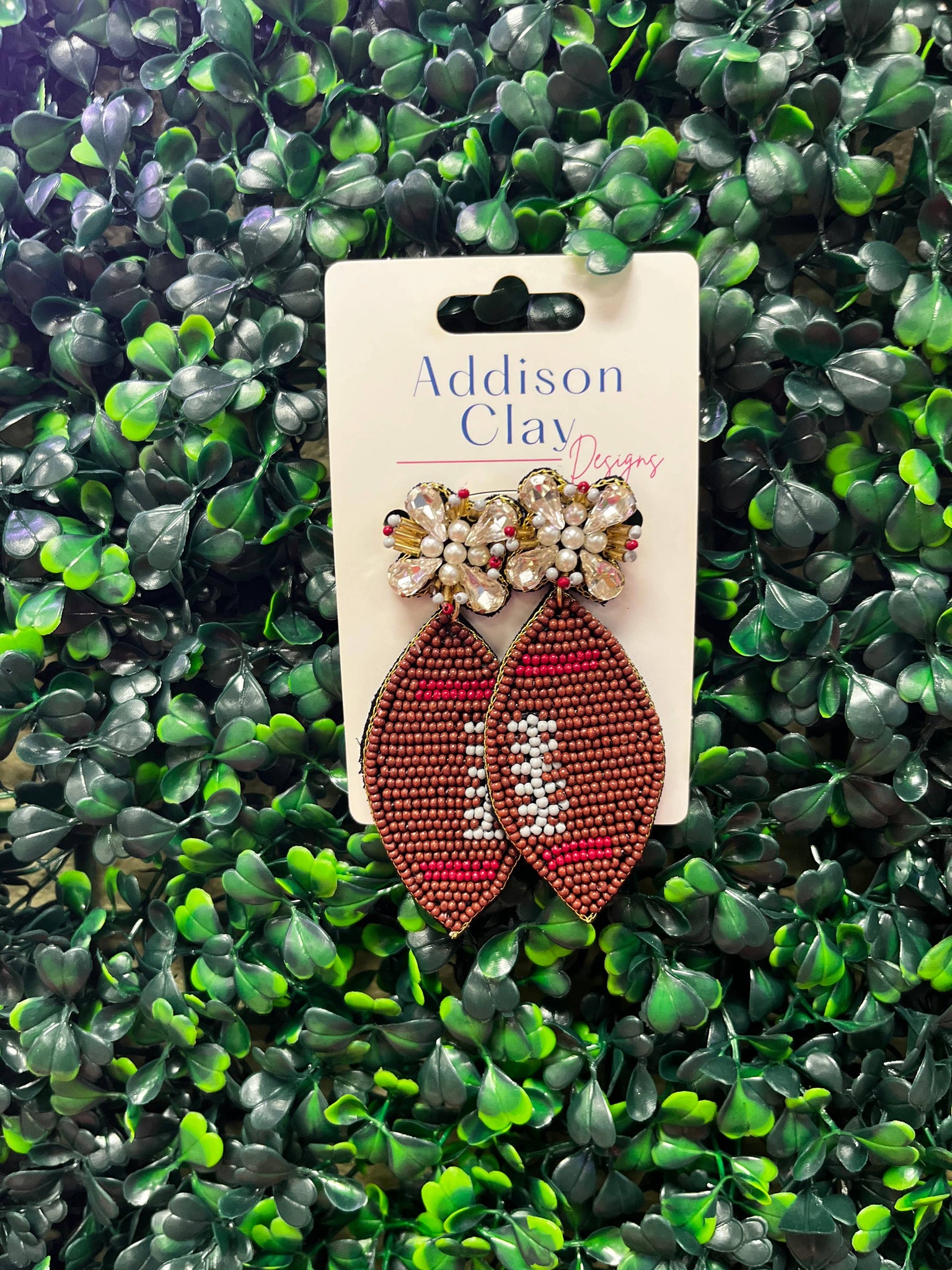 Addison Clay Designs - UA Beaded Football Earrings