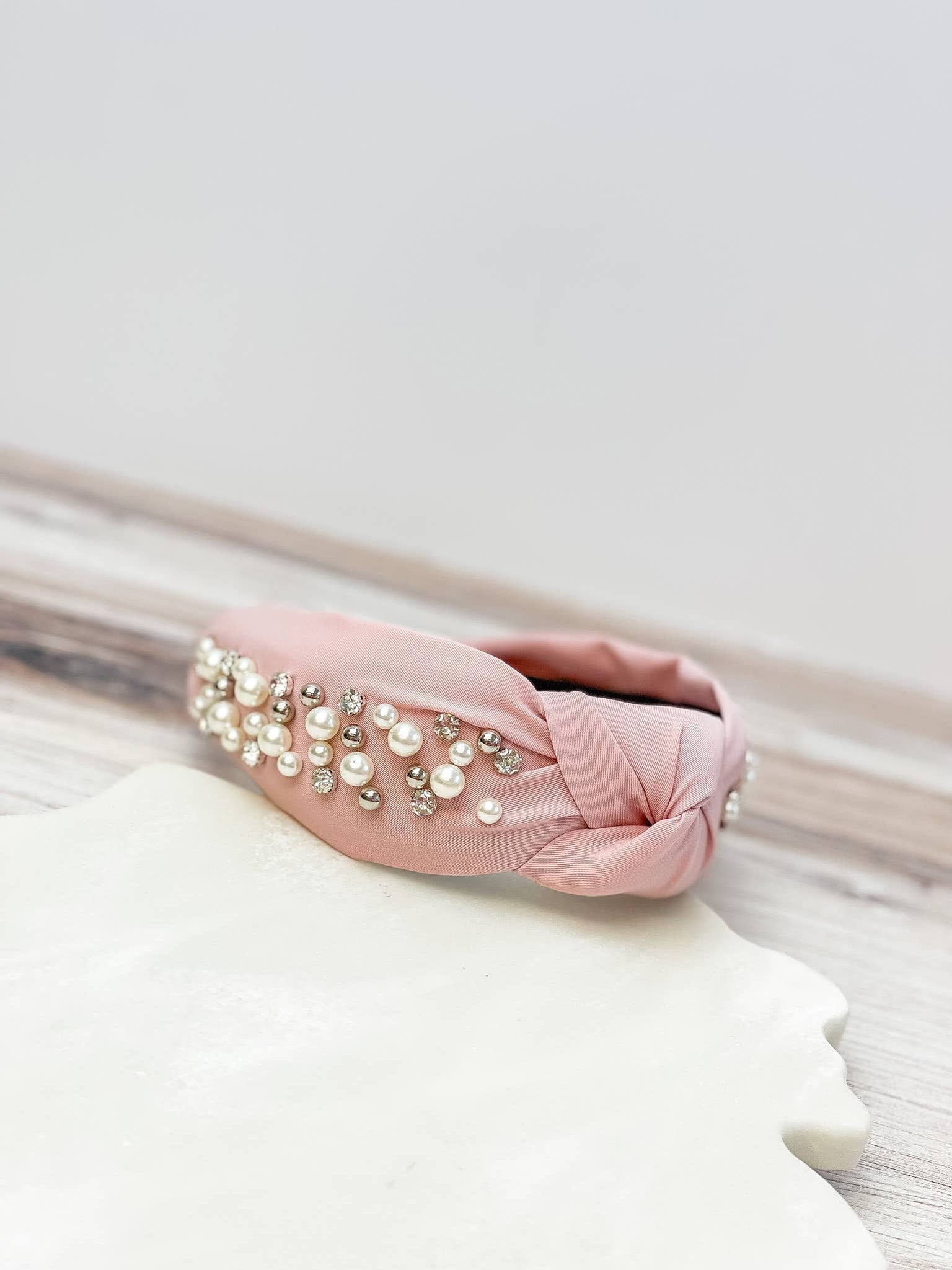 Prep Obsessed Wholesale - Pearl & Rhinestone Top Knot Headbands